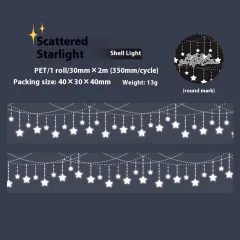 Beautiful Day Shell XINGX Light Curtain Series Hand Account Diy Decoration Material Stickers Tape - Scattered Starlight - View 1