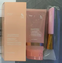 Face Night Mask Collagen Wrapping Mask Natural Ingredients Firming Elasticity & Hydration Anti-wrinkle For Skin Care - Suit With 1 Brush - View 1