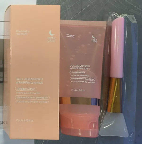 Face Night Mask Collagen Wrapping Mask Natural Ingredients Firming Elasticity & Hydration Anti-wrinkle For Skin Care - Suit With 1 Brush