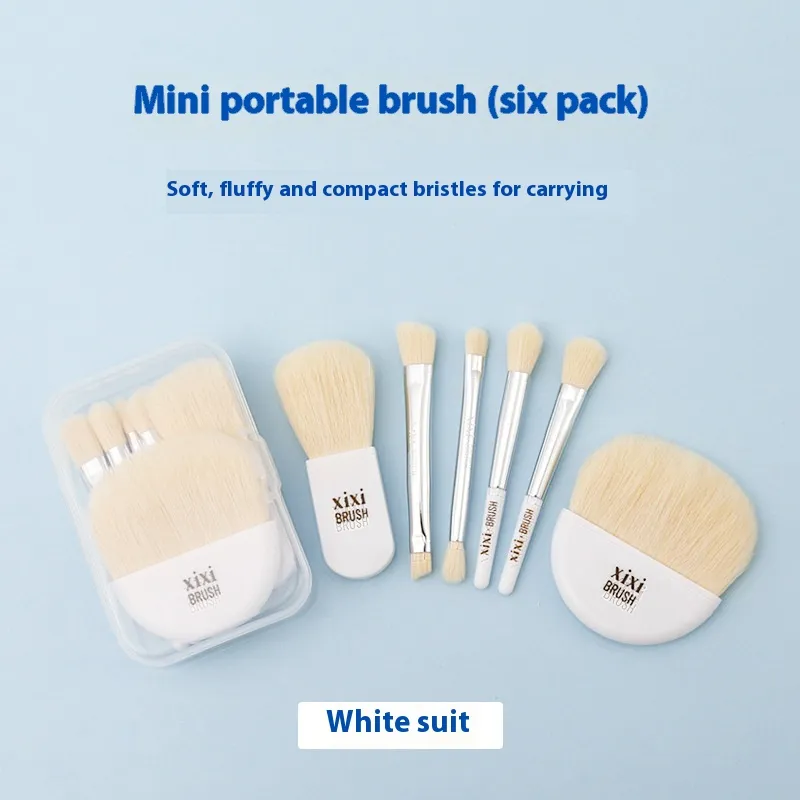 Portable Brush Suit Soft Bristle Beauty Tools For Beginners - White Suit