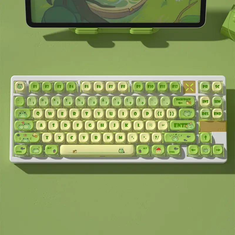 Spy Round Frog Four-sided Transparent Pudding Key Cap