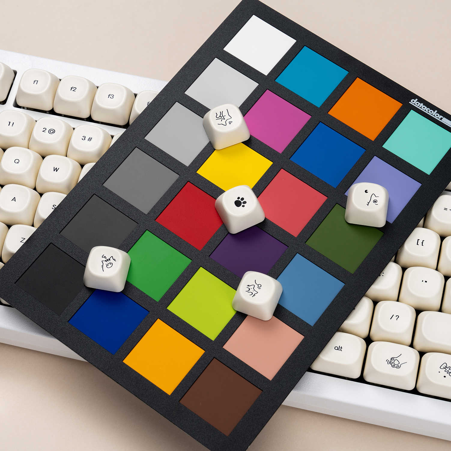 Minimalist Small Font Cute Cat Mechanical Keyboard Keycaps