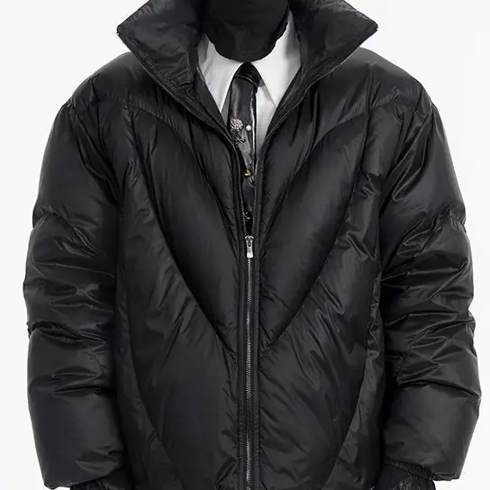 Black Stand-up Collar Profile Winter Thick Coat Tide