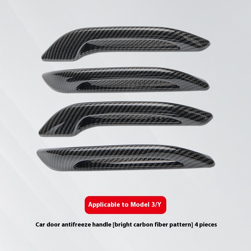 Tesla Carbon Fiber Pattern Door Handle - Image 3