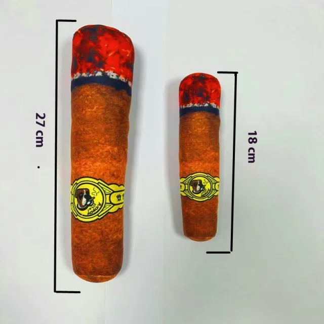 Simulation Cigar Plush Sounding Pet Toy Brown Color Big Cigar - Shop at LoveMi