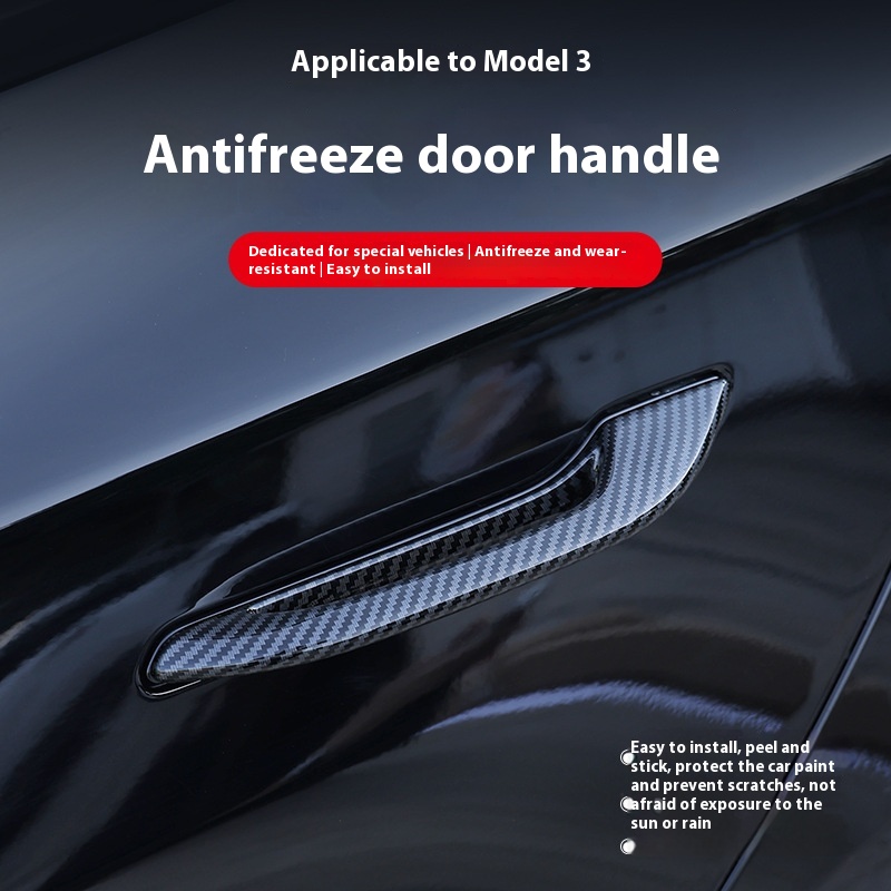 Tesla Carbon Fiber Pattern Door Handle - Image 8