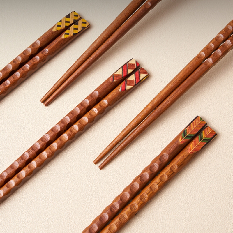 Household Solid Wood Chopsticks Anti-mildew Non-slip Iron Knife Wood