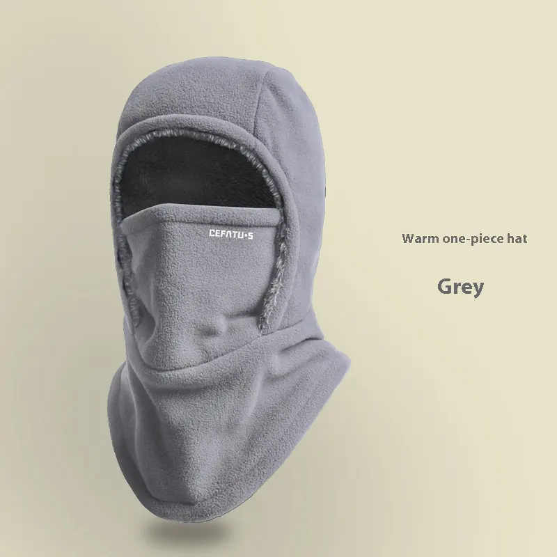 Winter Fleece Hooded Scarf Windproof Cold-proof Warm