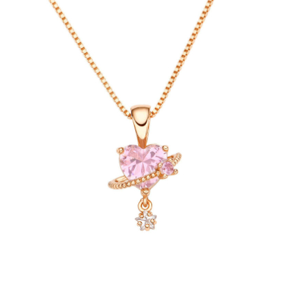 Necklace Loving Heart Zircon Female Pendant