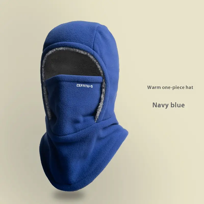 Winter Fleece Hooded Scarf Windproof Cold-proof Warm Face Mask Outdoor Thermal Head Cover Hat