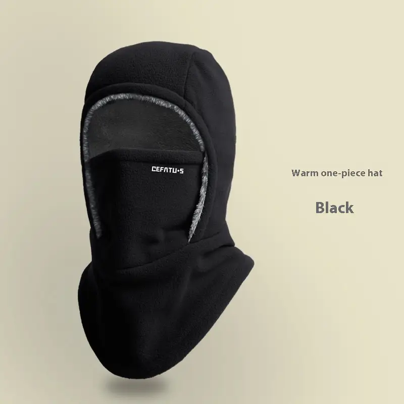 Winter Fleece Hooded Scarf Windproof Cold-proof Warm Face Mask Outdoor Thermal