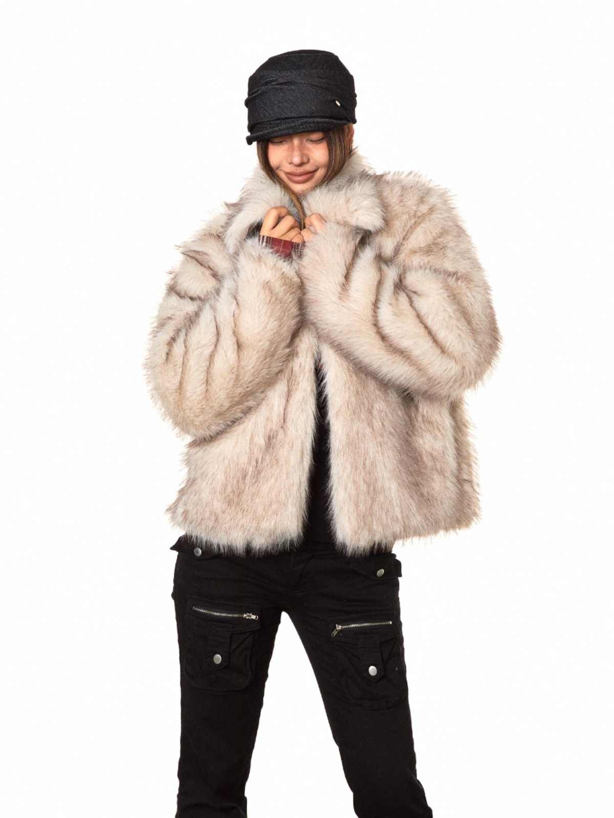 Fur Integrated Fur Cotton-padded Clothes Environmental Protection Wool Coat