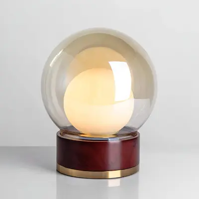 Solid Wood Study Desk Lamp Glass