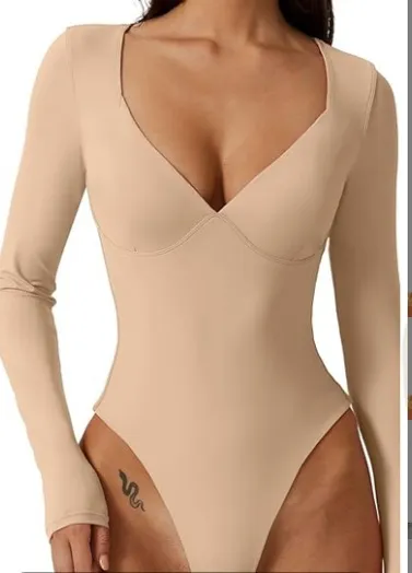 Simple Lady T-back One-piece Corset - Xxl-Skin Color