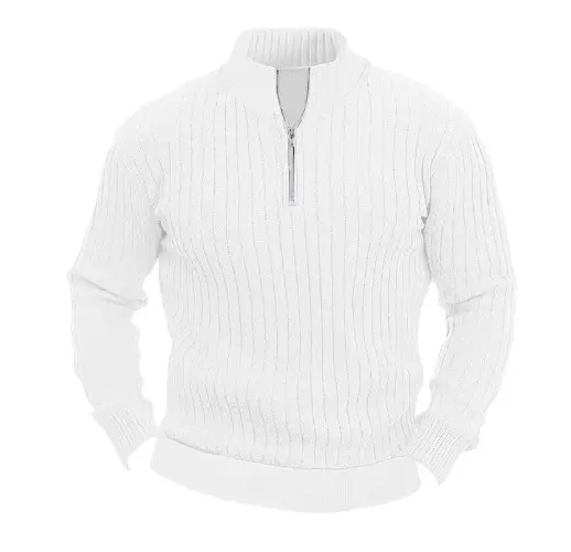 Knitted Sweater Zipper Turtleneck Long Sleeve