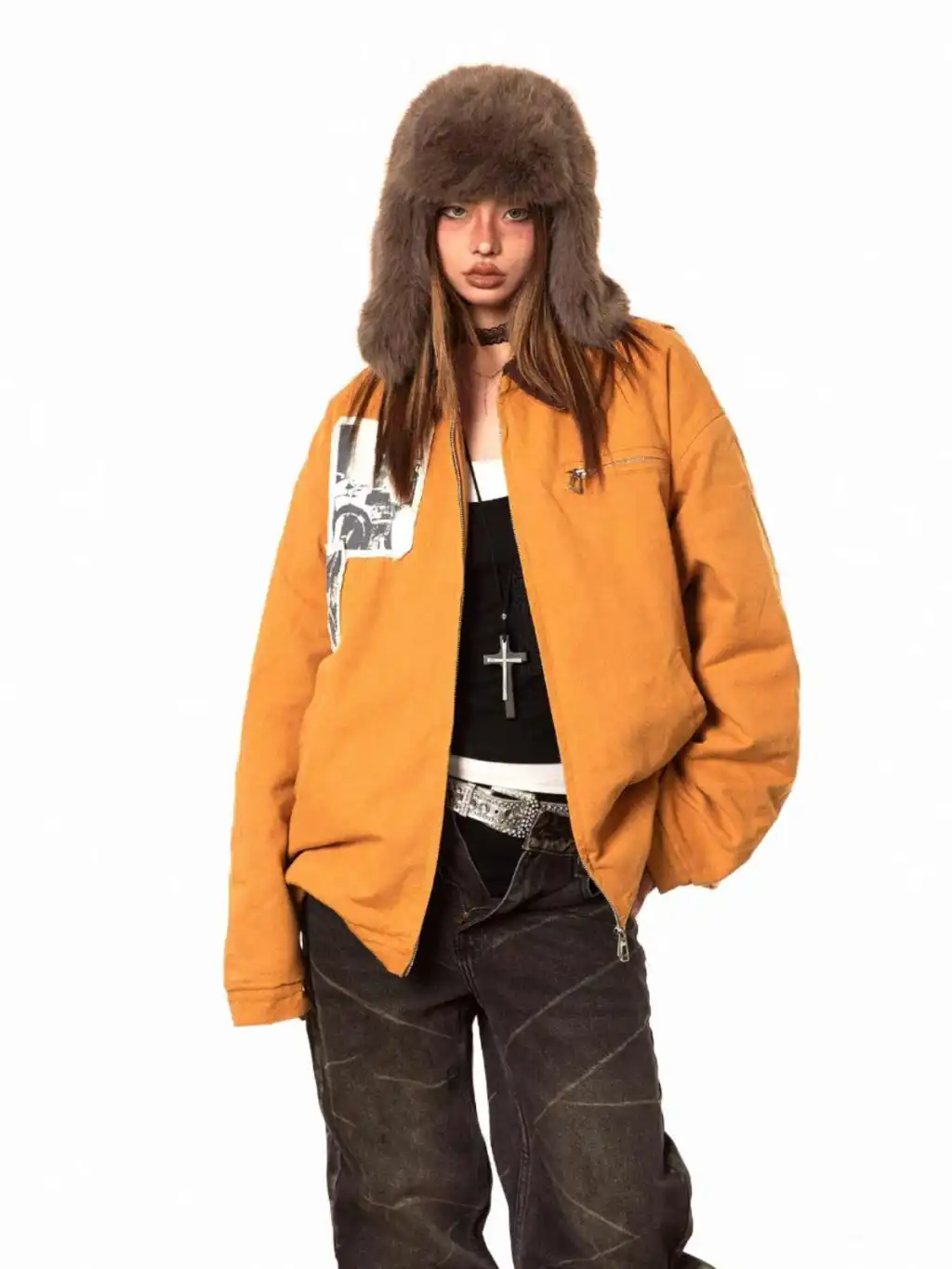 Winter New Washed-out Vintage Cotton-padded Coat - Khaki