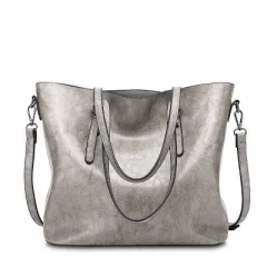 new European fashion bags handbag shoulder bag tote bag winter oil - Gray - View 1