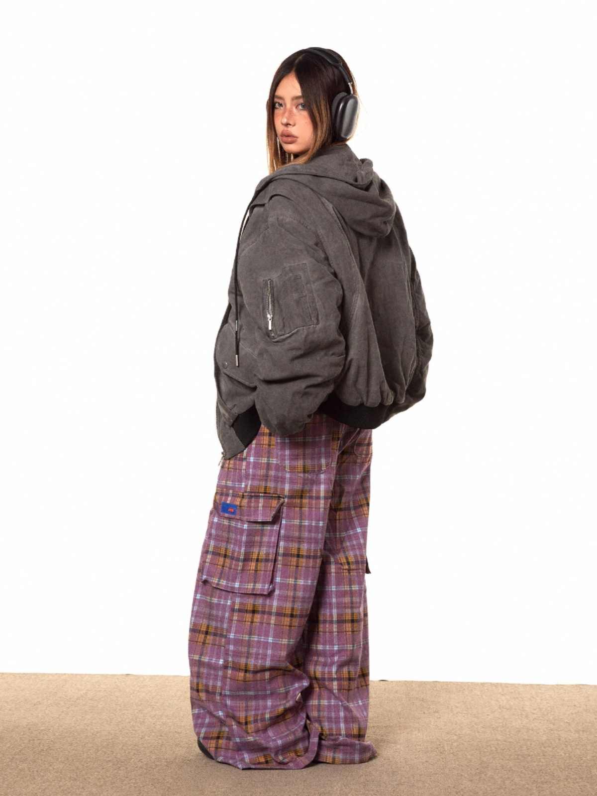 Hooded Washed Old Cotton-padded Jacket Warm And Loose Coat