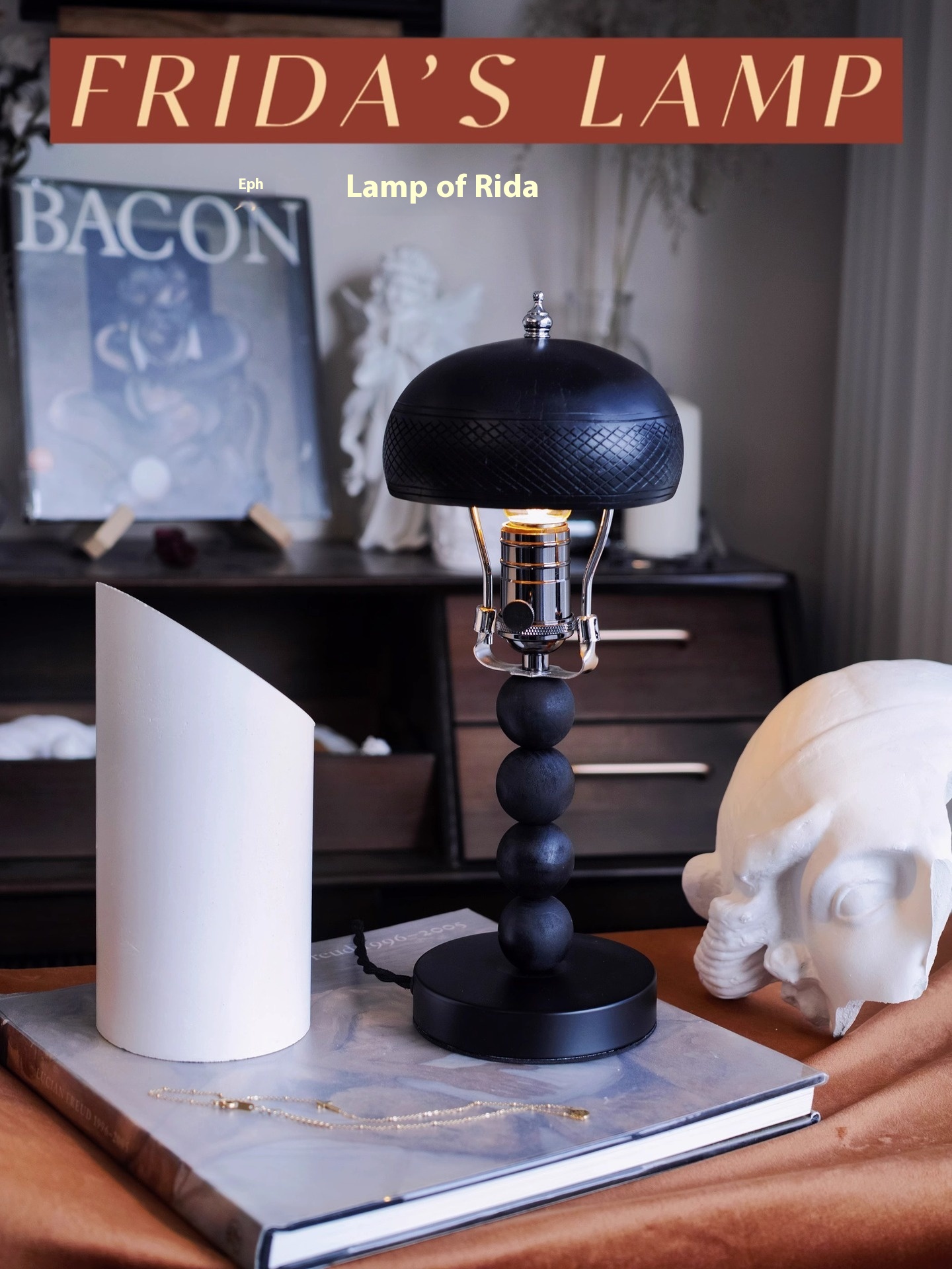 Black Vintage Coconut Shell Table Lamp Industrial Style Bedside Lamp Bedroom Study Cafe Bar Decoration Ornaments