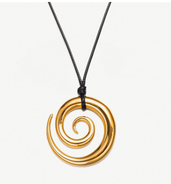 Simple 18K Gold Plating Stainless Steel Wax Rope Necklace