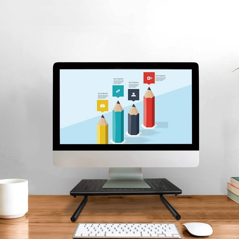 Elevated Laptop Desktop Base Storage Rack