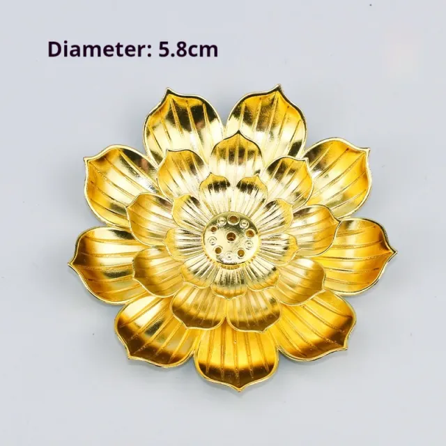 Alloy Lotus Porous Incense Burner Golden Lotus Two Layers - Shop at LoveMi