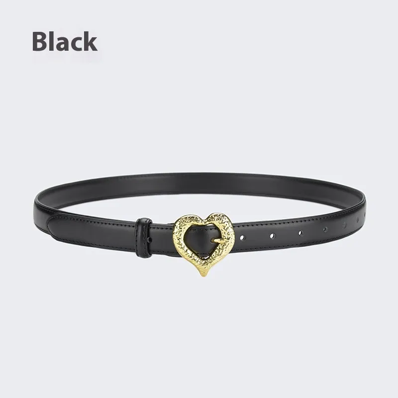 Personalized Love Leather Belt Female Fashion Belt Decoration - Black