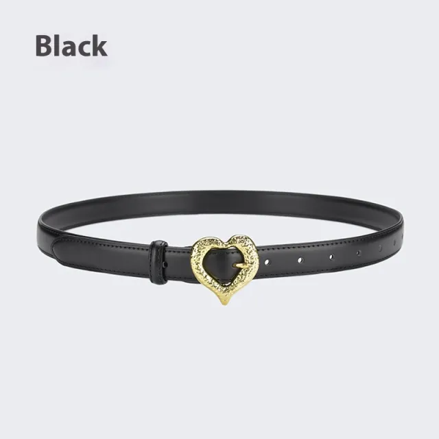 Personalized Love Leather Belt Female Fashion Belt Decoration Black - Shop at LoveMi