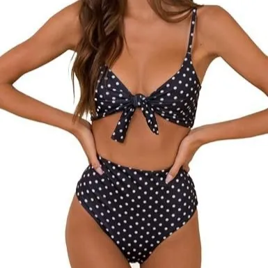 Women's Bow High Waist Bikini Suit - White