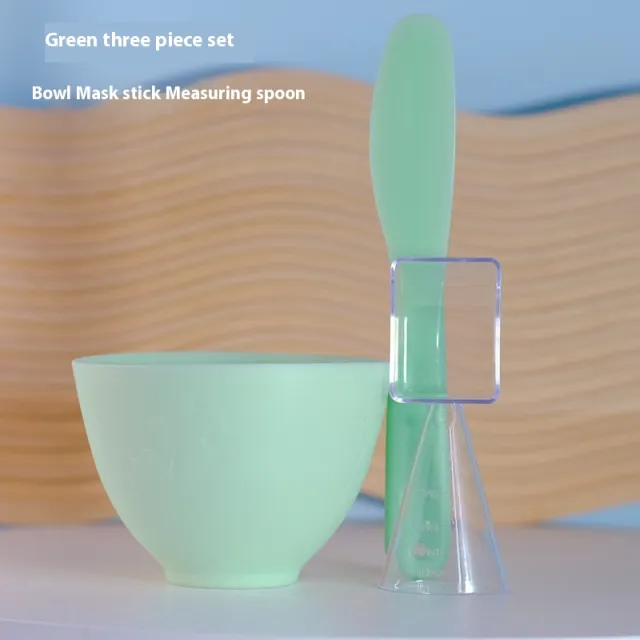 Silicone Mask Bowl And Brush Suit Thick With Scale Face Medium Green 3 Bowl Set - Shop at LoveMi