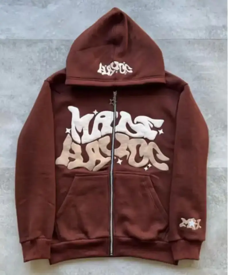 Printed Black Zip Hoodie For Women