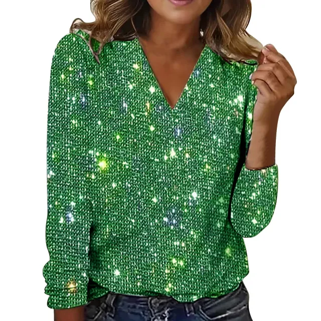 Digital Printed Round Neck Long Sleeved T shirt For Women Yx10870 L - Shop at LoveMi