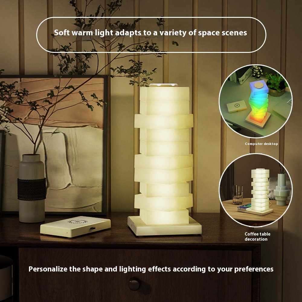 Colorful Atmosphere Small Night Mobile Phone Wireless Charging Lamp