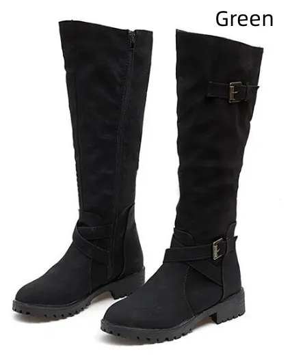 Long Suede Fashion Boots Women Green - Shop at LoveMi