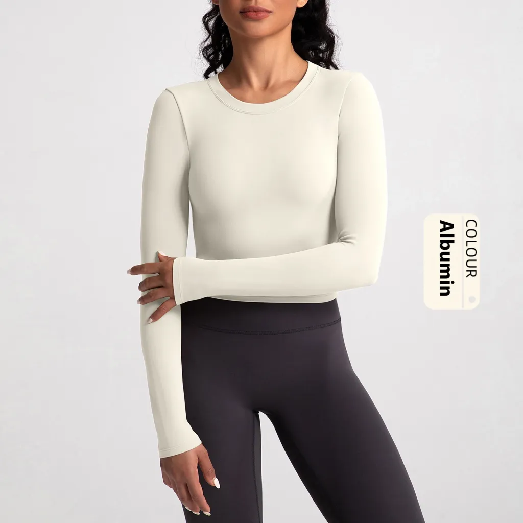 New Back Shaping Yoga Clothes Women's Long Sleeve Nude Feel Tight - Nude