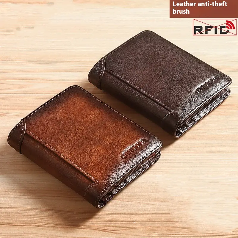 Slim RFID-Blocking Leather Wallet