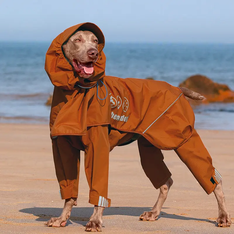 Adjustable Dog Raincoat All-inclusive Medium Large Dog Adhesive Four-leg
