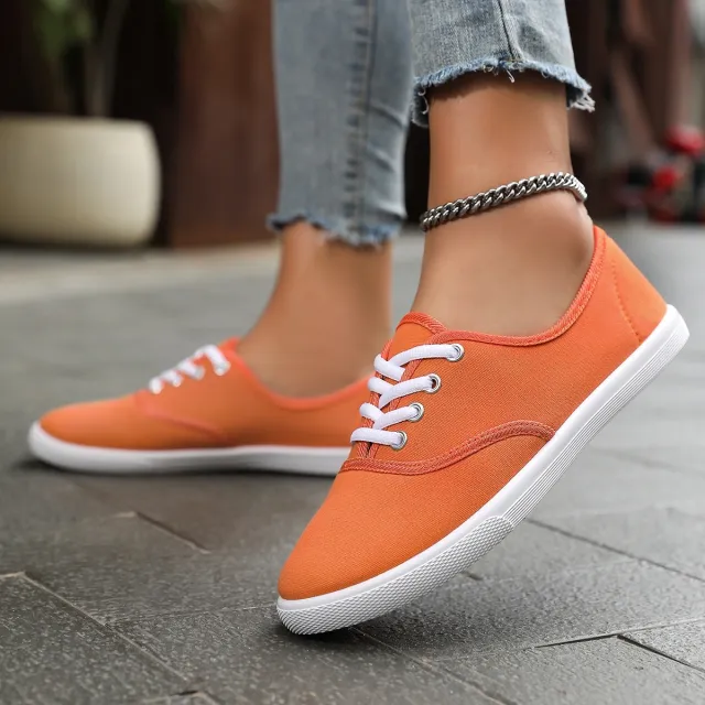 Women's Running Training Solid White Shoes Orange - Shop at LoveMi