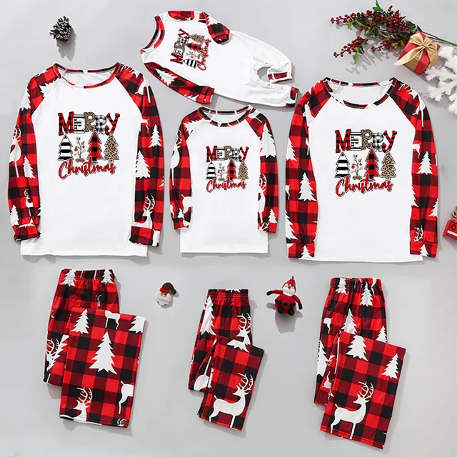 European And American Parent child Home Suit Set For Christmas Jjf32203 Mom M - Shop at LoveMi