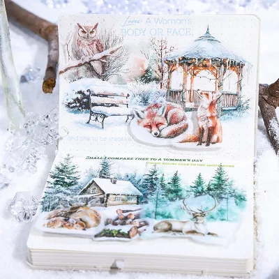 Beautiful Day Winter Animal Landscaping PET Sticker Bag