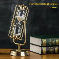 Creative Wooden Hourglass Timer 15 Minutes Desk Study Room Decoration - Square Rotation Small Size - View 1