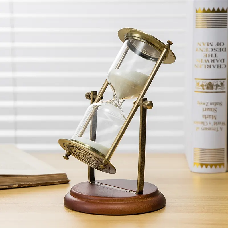 Creative Wooden Hourglass Timer 15 Minutes Desk Study Room
