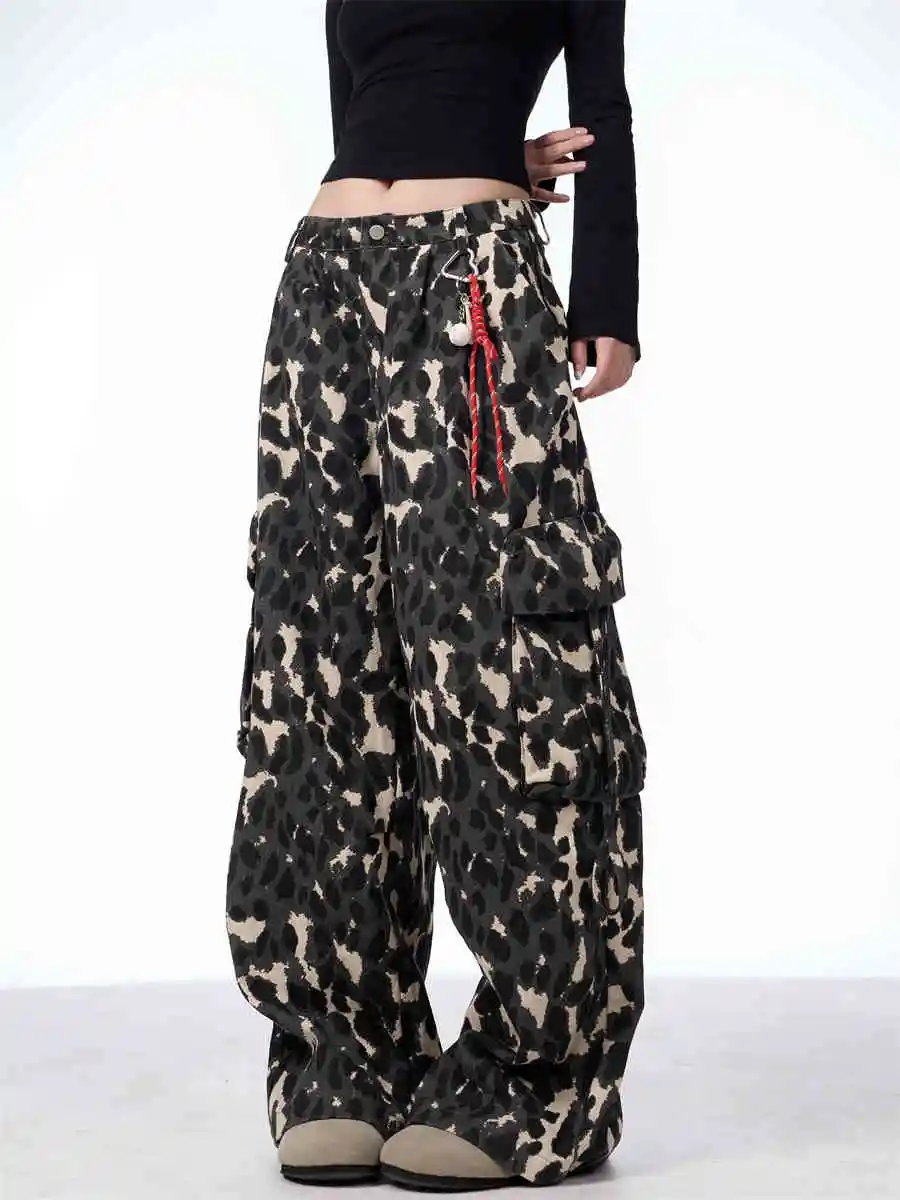Women's Colorful Leopard Print Casual Pants - Camouflage