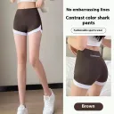 Brown Stitching Yoga Pants