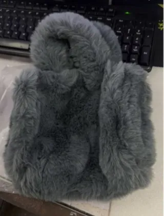 Winter Bags Chain Plush Handbag Totes Women Shoulder Bag - Grey