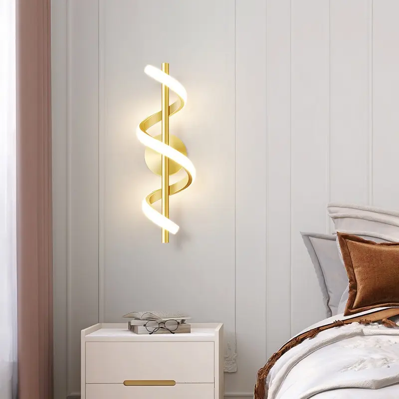 Bedroom Bedside Wall Lamp Creative Minimalist Spiral