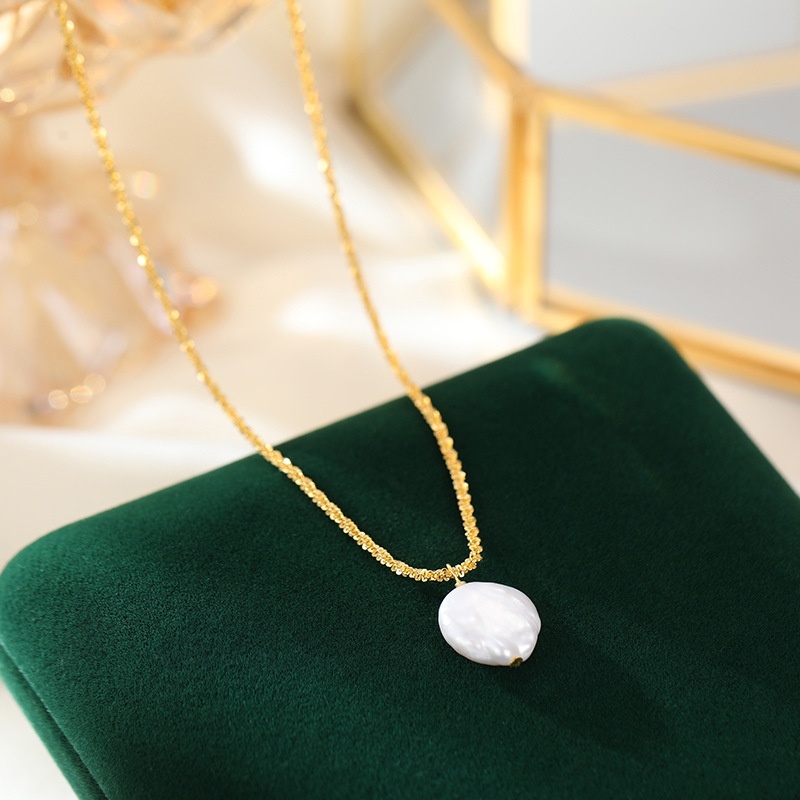 S925 Silver Natural Baroque Pearl Necklace Under Banyan Tree Women's Sparkling Fashion Shaped