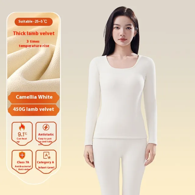 Women's Autumn Winter Berber Fleece Thermal Underwear Camel - Shop at LoveMi
