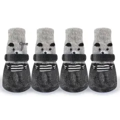 Water And Dirt Resistant Wear Resistant Dog Ankle Sock - Black - View 1