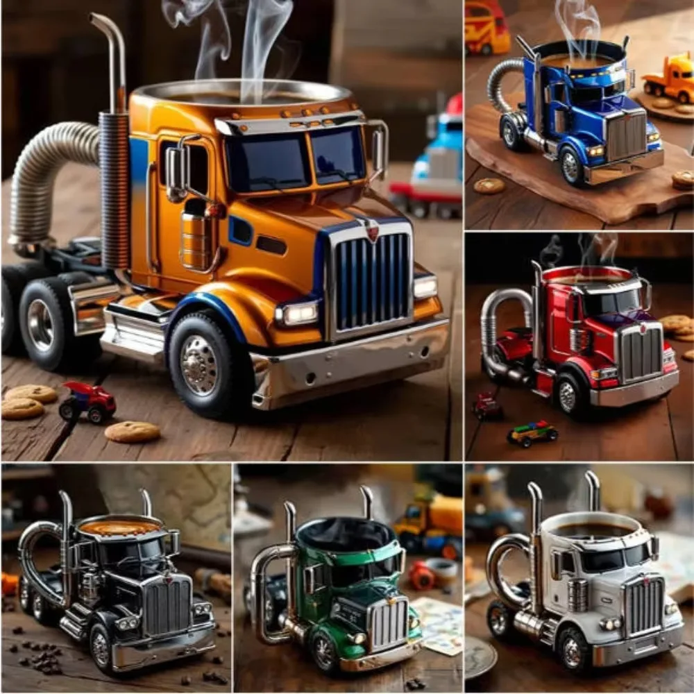 Durable Truck Coffee Mug Semi Handcrafted Cup Semi-trailer Shaped